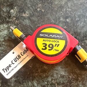 Solaray Red and Yellow type c usb cable in tape Measure set of 2